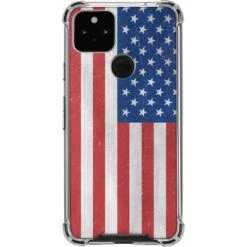 American Flag Distressed Google Pixel 5a 5G Clear Case