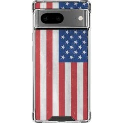 American Flag Distressed Google Pixel 7 Clear Case