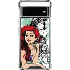 Disney Princess Ariel Sketch Art Google Pixel 6 Pro Clear Case