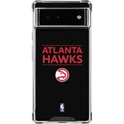 NBA Atlanta Hawks Standard - Black Google Pixel 6a Clear Case
