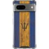 Barbados Flag Dark Wood Google Pixel 7 Clear Case