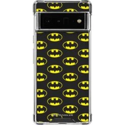 DC Comics Batman Logo Pattern Google Pixel 6 Pro Clear Case