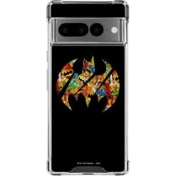 DC Comics Batman Silhouette Logo Vintage Pattern Google Pixel 7 Pro Clear Case