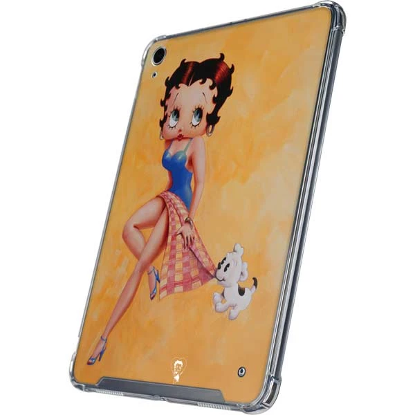 Betty Boop With Puppy Orange Background IPad 10th Gen (2022) Clear Case - Image 3