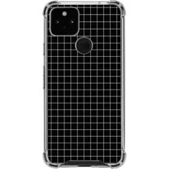 Black Grid Google Pixel 5a 5G Clear Case