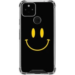 Black Happy Face Google Pixel 5 Clear Case