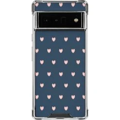 Blue And Pink Hearts Google Pixel 6 Pro Clear Case