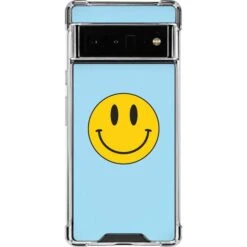 Blue Happy Face Google Pixel 6 Pro Clear Case