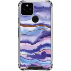 Blue Violet Watercolor Geode Google Pixel 5 Clear Case