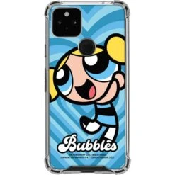 Cartoon Network Powerpuff Girls Bubbles Blue Hearts Google Pixel 5a 5G Clear Case