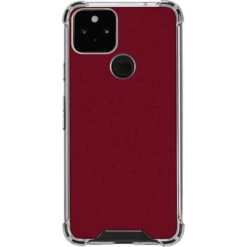 Burgundy Solid Google Pixel 5 Clear Case