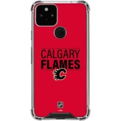 NHL Calgary Flames Lineup Google Pixel 5 Clear Case