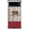 California Flag Dark Wood Google Pixel 6a Clear Case