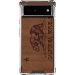 California Wood Flag Google Pixel 6a Clear Case