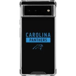 NFL Carolina Panthers Black Performance Series Google Pixel 6a Clear Case