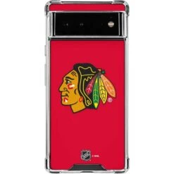 NHL Chicago Blackhawks Solid Background Google Pixel 6a Clear Case