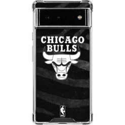 NBA Chicago Bulls Black Animal Print Google Pixel 6a Clear Case