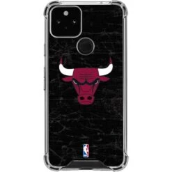 NBA Chicago Bulls Black Distressed Google Pixel 5 Clear Case