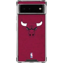 NBA Chicago Bulls Red Distressed Google Pixel 6a Clear Case