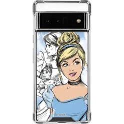 Disney Princess Cinderella Sketch Google Pixel 6 Pro Clear Case