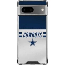 NFL Dallas Cowboys White Striped Google Pixel 7 Clear Case