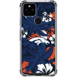 NFL Denver Broncos Tropical Print Google Pixel 5a 5G Clear Case