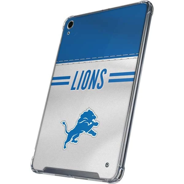 NFL Detroit Lions White Striped IPad 10th Gen (2022) Clear Case - Image 3