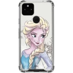 Disney Frozen Elsa Snowflakes Art Google Pixel 5a 5G Clear Case