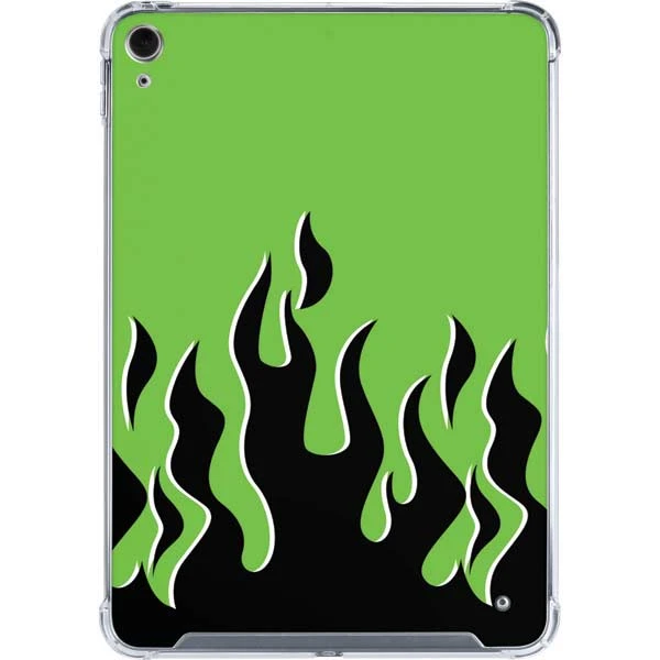 Green Flames IPad 10th Gen (2022) Clear Case