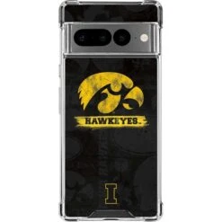 University Of Iowa Hawkeyes Distressed Logo Google Pixel 7 Pro Clear Case