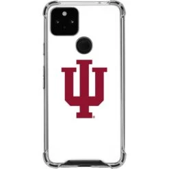 Indiana University IU Logo White Google Pixel 5a 5G Clear Case