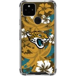 NFL Jacksonville Jaguars Tropical Print Google Pixel 5a 5G Clear Case