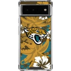 NFL Jacksonville Jaguars Tropical Print Google Pixel 6a Clear Case