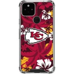NFL Kansas City Chiefs Tropical Print Google Pixel 5 Clear Case