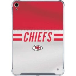 NFL Kansas City Chiefs White Striped IPad 10th Gen (2022) Clear Case