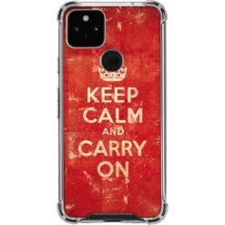 Keep Calm And Carry On Distressed Google Pixel 5a 5G Clear Case