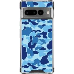 Light Blue Street Camo Google Pixel 7 Pro Clear Case