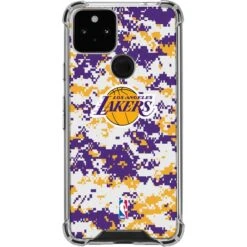 NBA Los Angeles Lakers Digi Camo Google Pixel 5 Clear Case