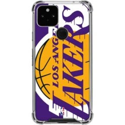 NBA Los Angeles Lakers Large Logo Google Pixel 5a 5G Clear Case