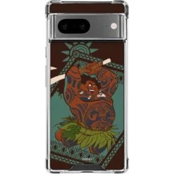 Disney Moana Maui Ready To Fight Google Pixel 7 Clear Case