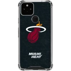 NBA Miami Heat Black Partial Logo Google Pixel 5 Clear Case