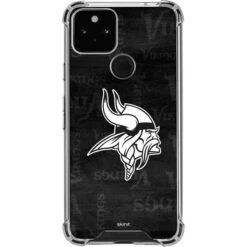 NFL Minnesota Vikings Black & White Google Pixel 5 Clear Case