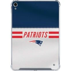 NFL New England Patriots White Striped IPad 10th Gen (2022) Clear Case