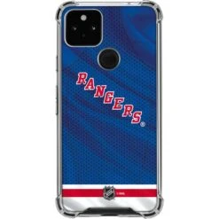 NHL New York Rangers Home Jersey Google Pixel 5a 5G Clear Case