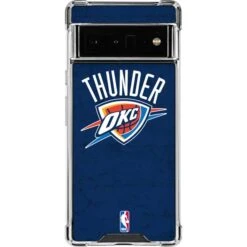 NBA OKC Thunder Distressed Blue Google Pixel 6 Pro Clear Case