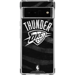 NBA Oklahoma City Thunder Black Animal Print Google Pixel 6 Pro Clear Case