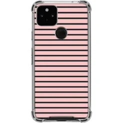 Pink And Black Stripes Google Pixel 5a 5G Clear Case