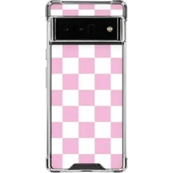 Pink And White Checkerboard Google Pixel 6 Pro Clear Case