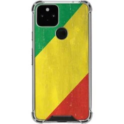Republic Of The Congo Flag Distressed Google Pixel 5 Clear Case