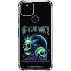 Adult Swim Rick And Morty Neon Skulls Google Pixel 5 Clear Case